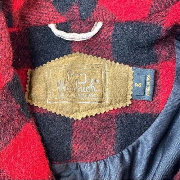 WOOLRICH Vintage Red Black Plaid Vest Size M - Picture 4 of 13
